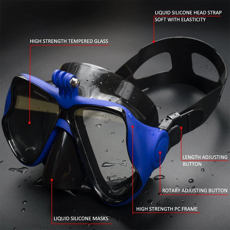 Hot action camera mount snorkeling diving Masks for gopro accessories Anti Fog Anti Leak Soft Silicone Equipment swimming