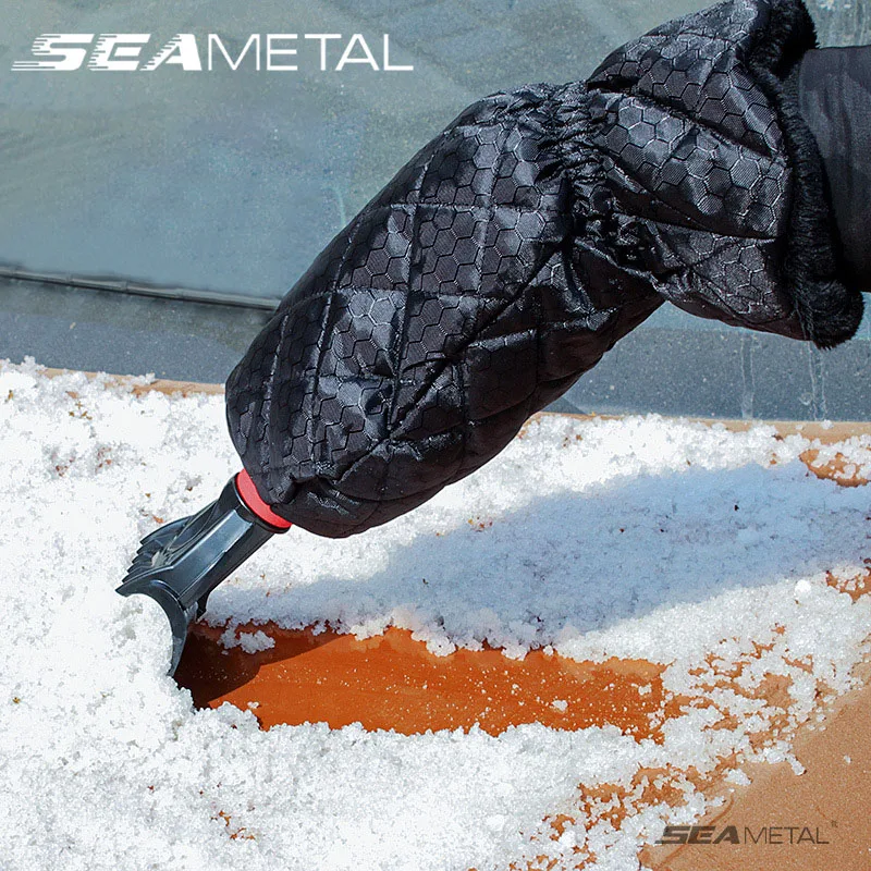 SEAMETAL Car Ice Scraper Windshield Ice Breaker Cotton  Glass Brush Snow Remover Tool