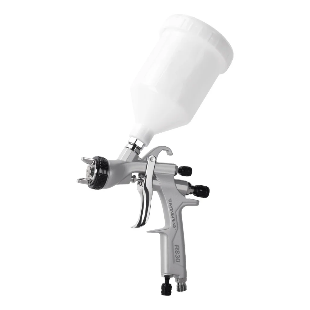 RONGPENG R830 LVLP Spray Gun 1.3/1.5/1.7/2.0MM Nozzle Can Choose 600CC Tank Air Paint Gun With Cheap Price