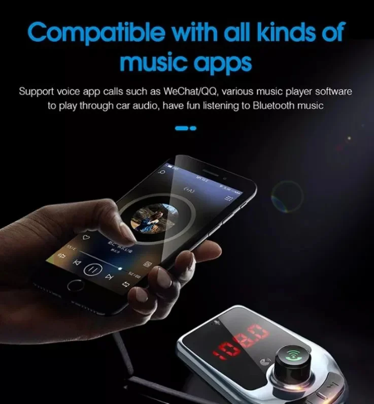 Amazon Wireless Car Mp3 Player Portable FM Transmitter Dual USB 3.1A Car Charger