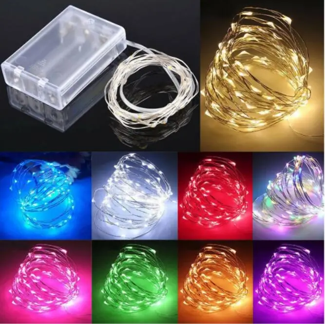 100 LED 33 ft Battery Operated Waterproof LED String Lights Copper Wire Fairy Lights