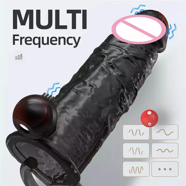 Black Wolf Wireless crystal male set charging 10 frequency conversion penis lengthening thick double vibration penis orgasm
