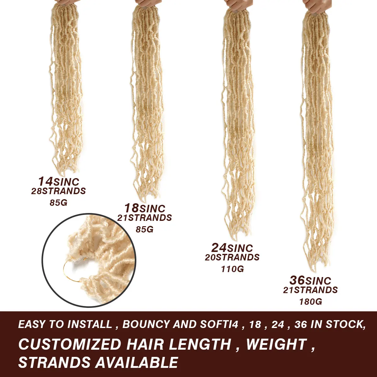 Faux Locs Crochet Hair 24 36 inch Faux Locks Crochet Braid Curly Hair New Soft Locs Meche De Cheveux Pour Crochet Braid