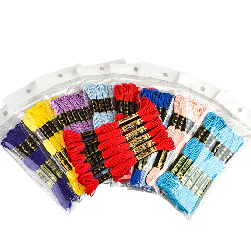 6pcs/set 8m Floss DIY Gifts 447 Colors Cotton Cross Stitch Thread Embroidery Floss Thread