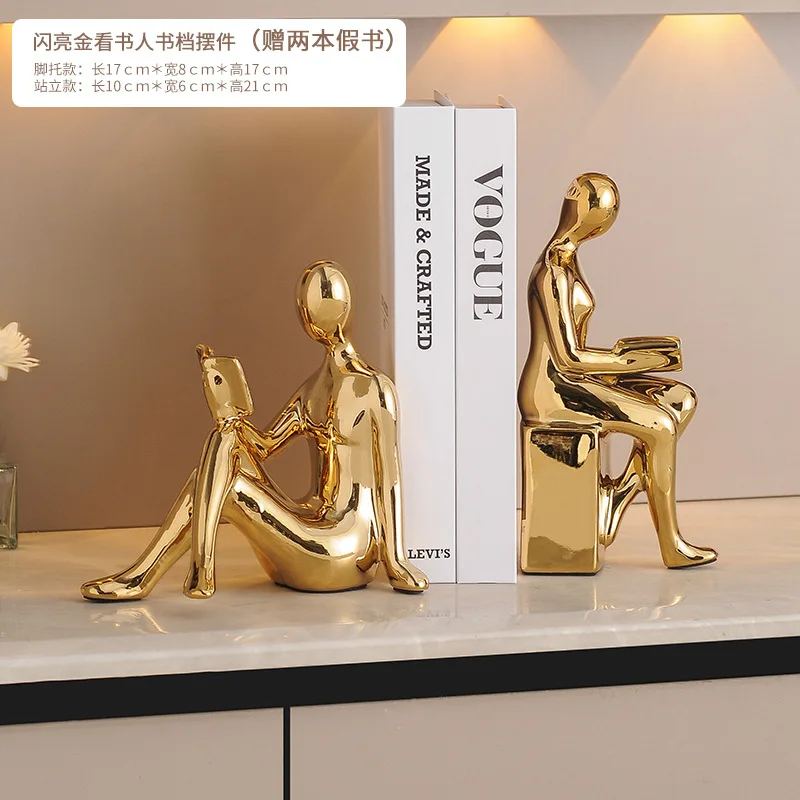 Pure Handmade Interior Ceramic Crafts Simple Modern&figurines Creative Living Room Decor Gift Home Decor Silver Abstract Reader
