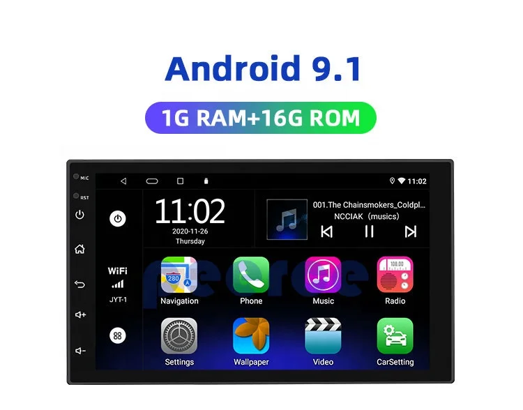  Универсальная система Android 9 1 7 дюймов 2 Din Автомобильный плеер GPS-навигация с Wi-Fi Автомобильное