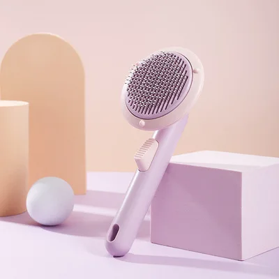 2021 New Design Pet Comb Hair Brush Hair Massage Self Cleaning Comb for Cats