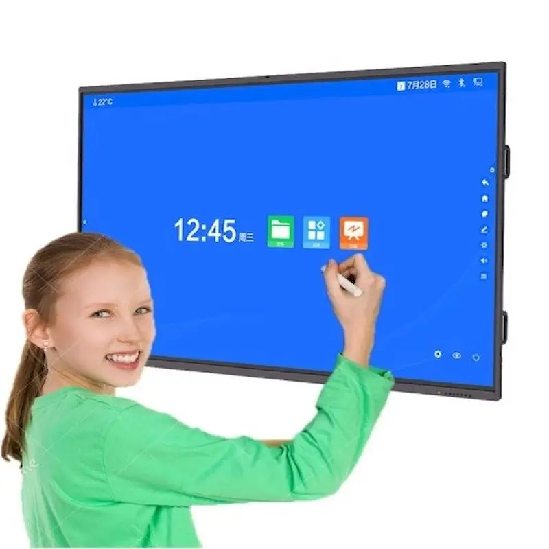 Factory Price 4K Android Interactive Whiteboard Touch Screen Multi-Language Software 65 75 85 98 110 Inch LCD Smart Board LED