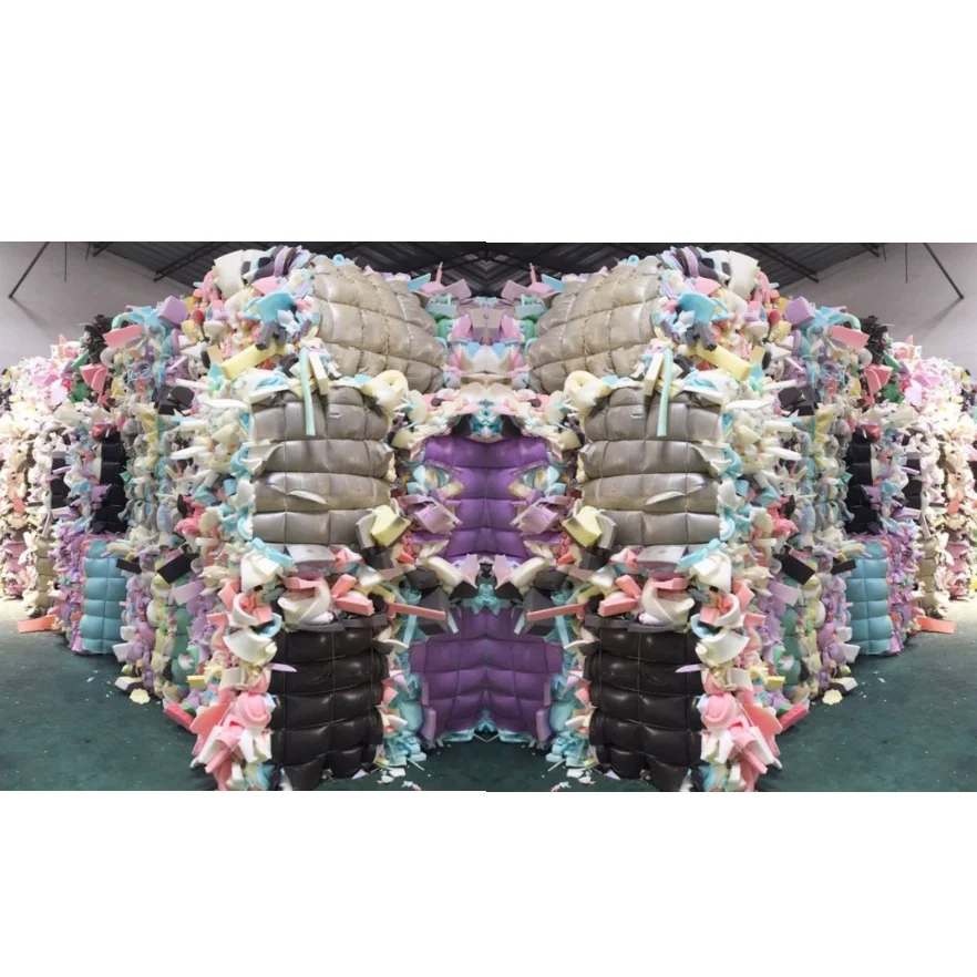 Wholesale Price Pet Polyurethane Foam Scrap Waste Approximate 95% Clear and 5% Colored Recycled Plastic Scrap for Sale