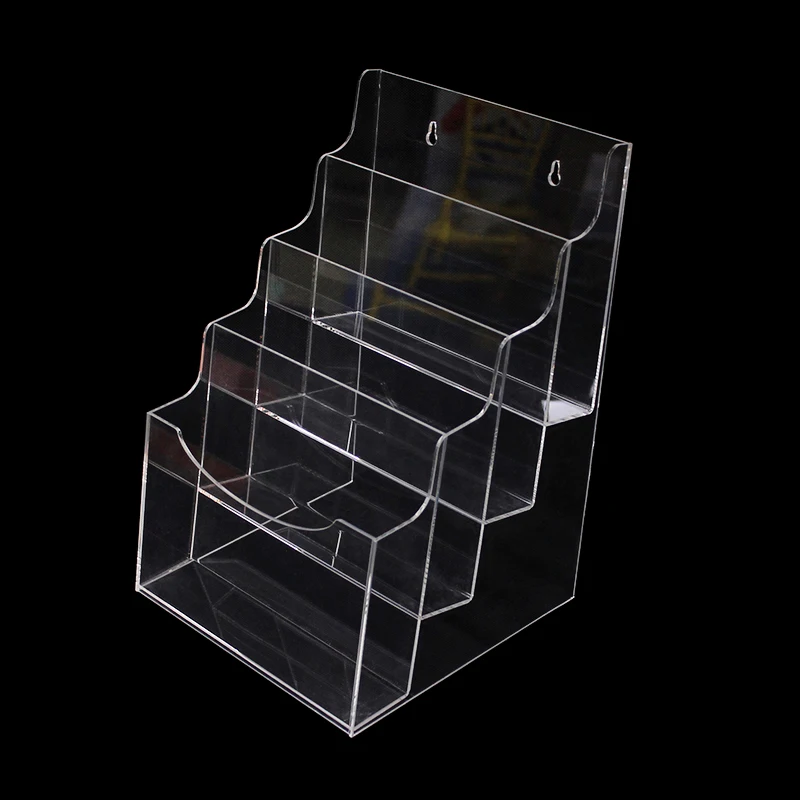 8.5*11 inches Acrylic 4-Tier Tabletop Brochure Magazines Display Holder Custom Logo
