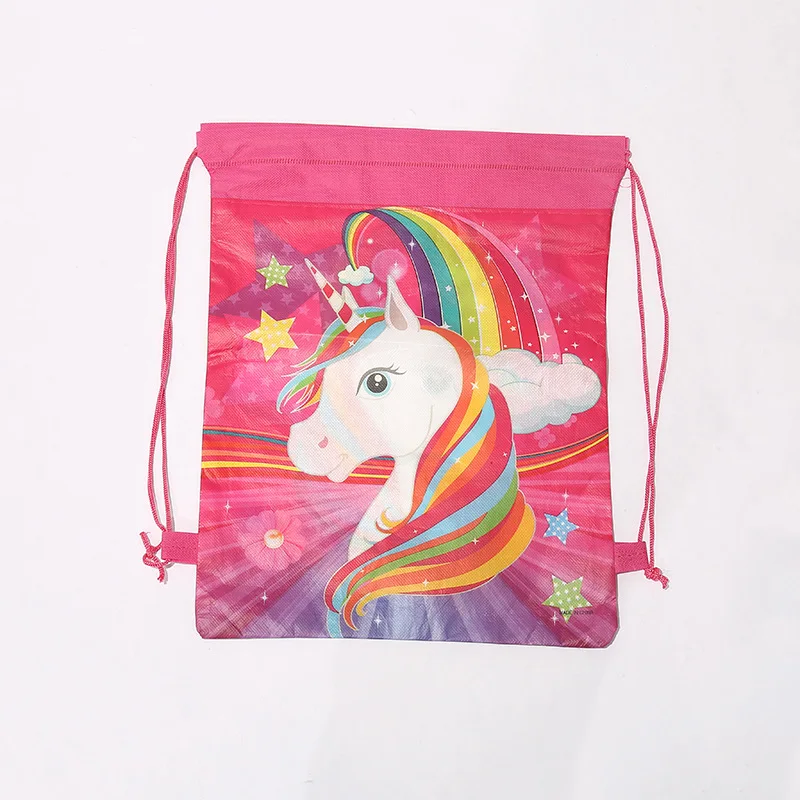 wholesale kids travelling cartoon nonwoven drawstring bag