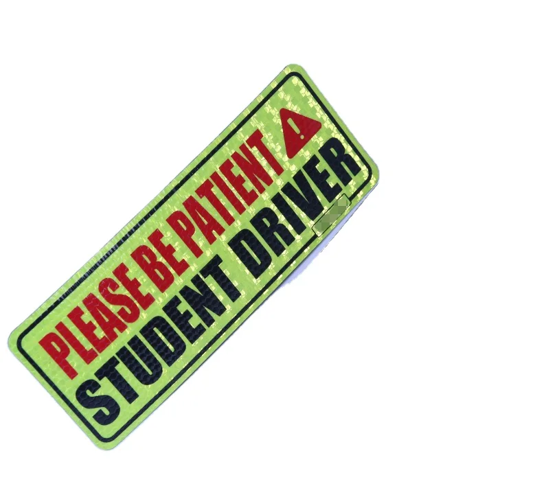 removable 3 pcs magnetic bumper reflective student new driver reflective safety magnet signs for student driver