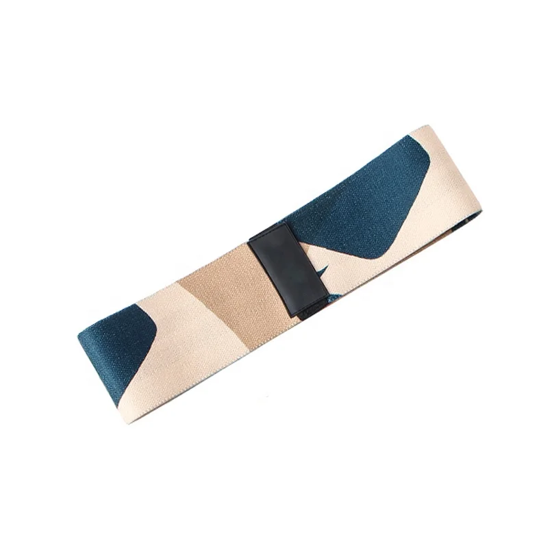 2022 Banda de resistencia custom printed fabric latex silk yoga workout fitness resistance exercise elastic loop booty band set