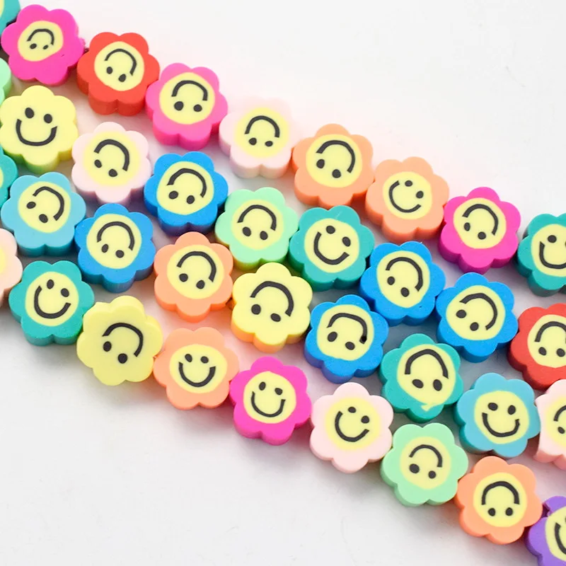  Мягкие керамические бусины Smile Sun flower из полимерной глины для изготовления ювелирных изделий и детского