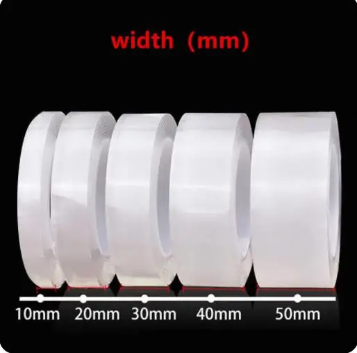 5m 3m Double Contact Adhesive Traceless Waterproof Tape Nano Tape Double-Sided for School Office