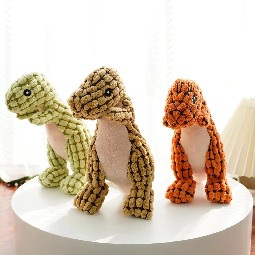 Interactive Movement Pet Toys  Eco-Friendly Cartoon Dinosaur Plush Toy Doll Plush Dinosaur Plush Dog Squeaky Toy