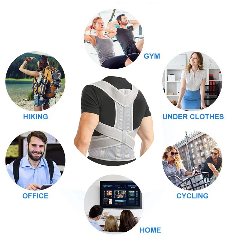 RUNYI Hot-selling  Men and Women Body Sport Adjustable Brace  Neoprene Hunchback Back Support Posture Corrector