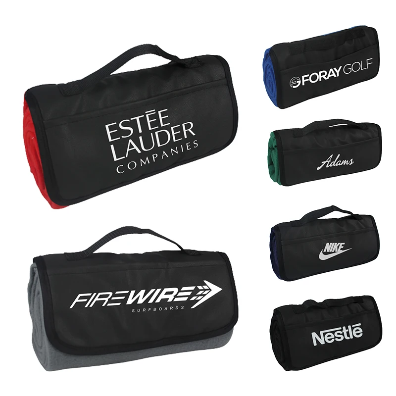 100% Polyester Bulk Buy Custom Eco-Friendly With Logo Blankets Stylish Durable Promotions Gift For Your Business Identity