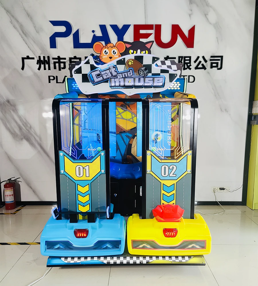 USA popular products  coin operated game machine cat and mouse kids video car racing and moto arcade games