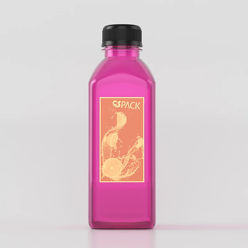 Supplier wholesale empty food grade transparent plastic sugarcane milk tea beverage smoothie bottles for carbonated juice