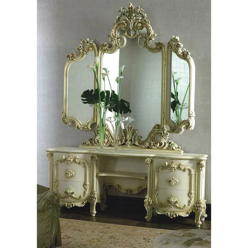 Hot selling European Luxury Classic Wooden Leather Gold Royal Beds Bedroom Furniture