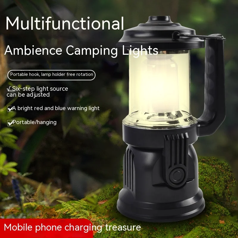 2024 Waterproof New Portable Camping Light Stepless Dimming Outdoor Camping Lamp Type-C Charging Camping Lighting