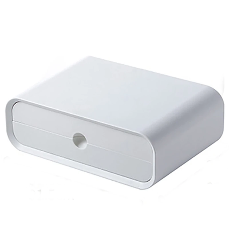 
Multifunctional 2 Colors Plastic Home Office Desk Organizer Cube Storage Shelf Computer Stand Storage Holders Racks With Drawer 