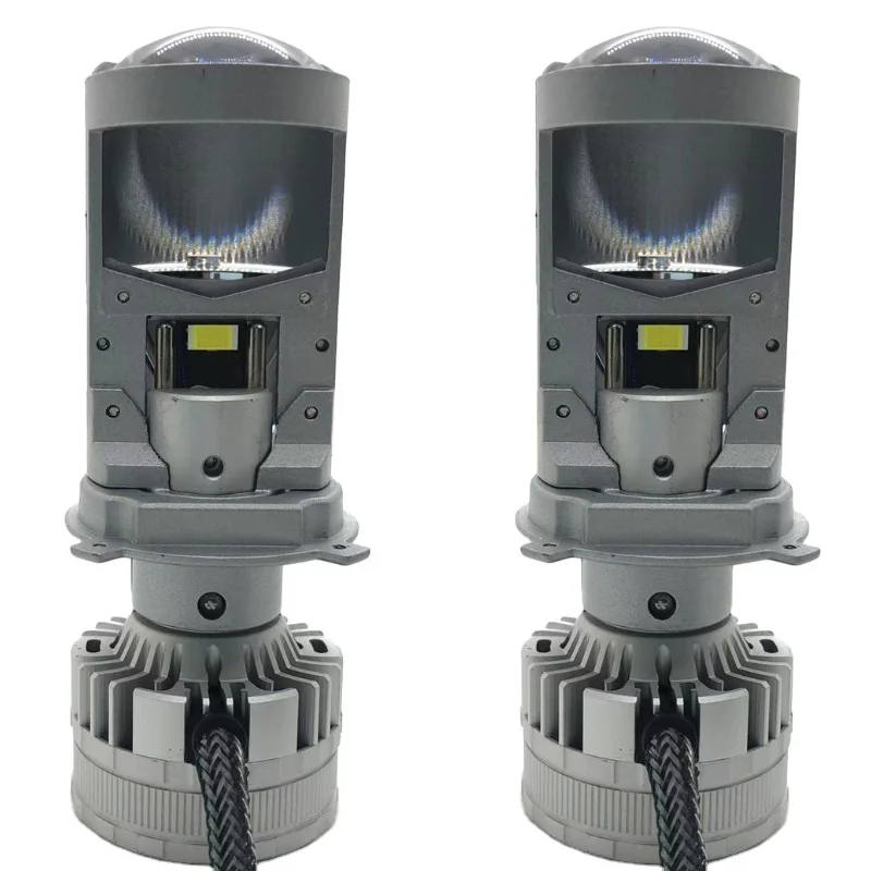 High Power H4 Led Projector Headlight 80W Dual Laser Mini Projector Lens Car Headlight