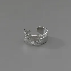 Wholesale 14K adjustable stainless steel ring open ring feather ring