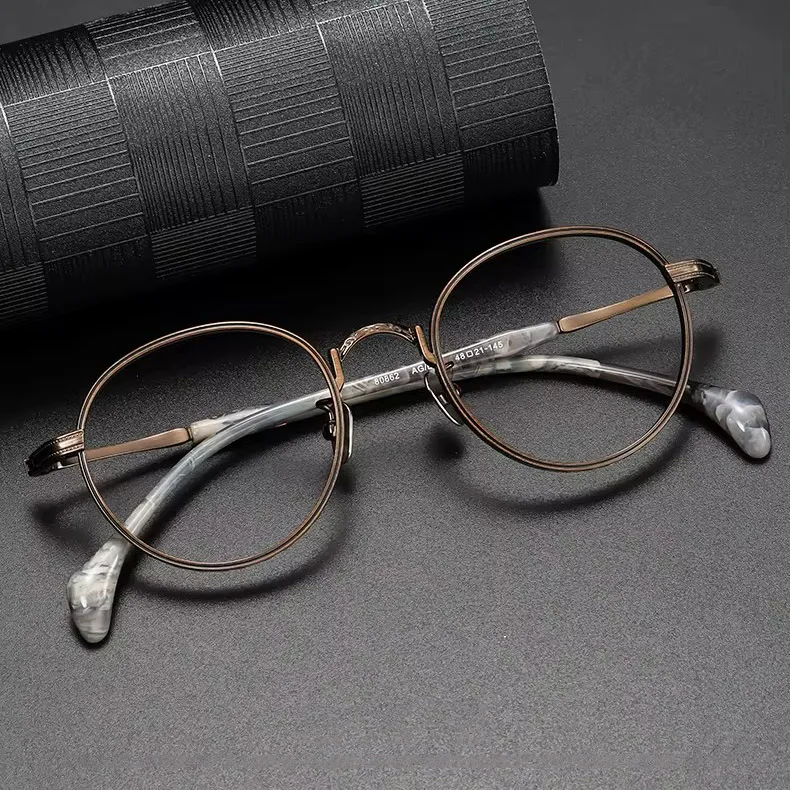 Osicare 80862 Luxury Brand Vintage Spectacle Eyewear Prescription Eyeglasses IP Pure Titanium Eye Glasses Optical Frame