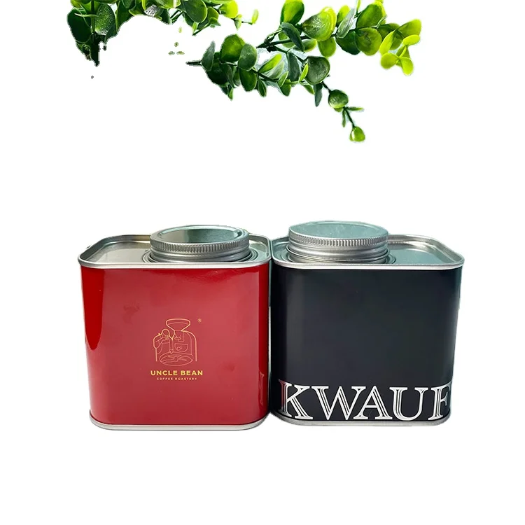 96*86*70 Mm,115*60*105mm Food Grade square Coffee Tin Can With Valve for Coffee Bean Powder Spicy Powder Candy