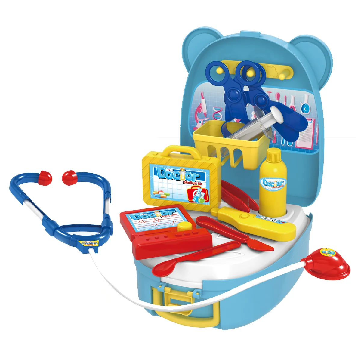 2020 hot item intelligence deluxe toys for kids doctor schoolbag set with various accessories