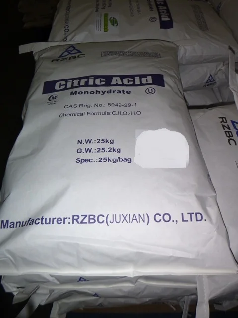 China Best Food Grade Acidulants BP98 USP24 E330  8mesh to 80mesh fine crystal powder Citric Acid Monohydrate