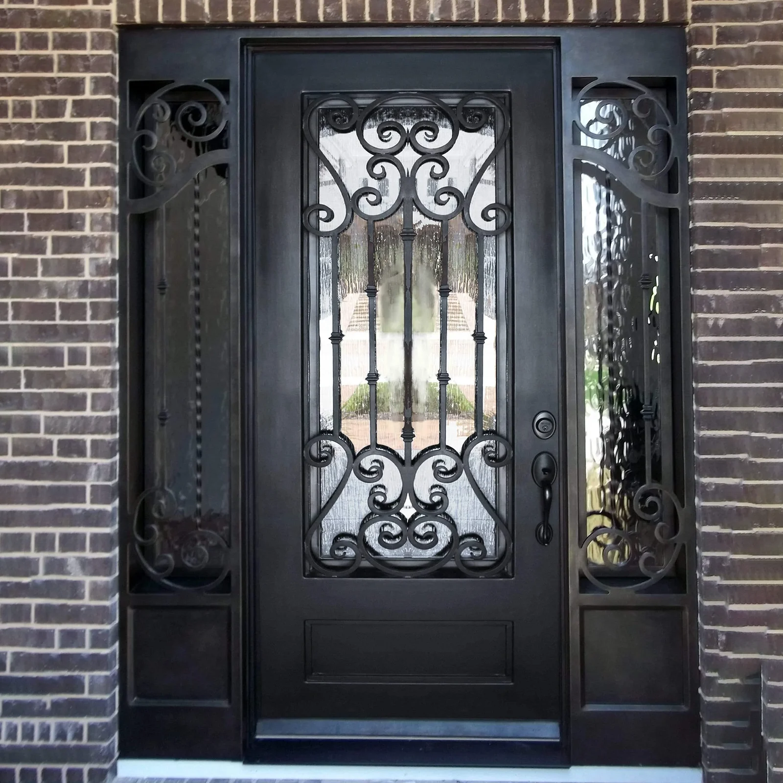 American Villa Or Residential European Retro Wrought Iron Door High Quality Main Entry Steel Security Door