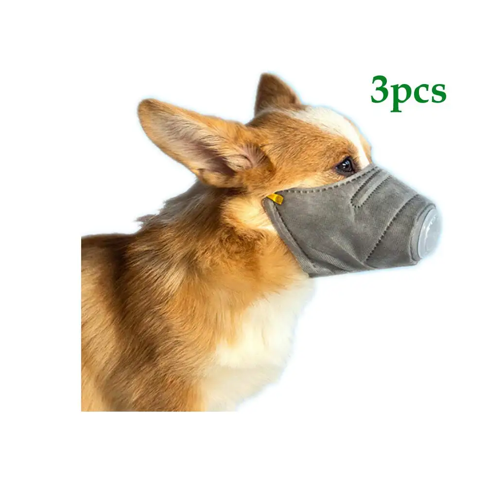 
Dog Face Mask, Soft Cotton Mask, Adjustable, Reusable Pet Mask, Anti-Fog PM2.5, N95 Filter, 3PCS 