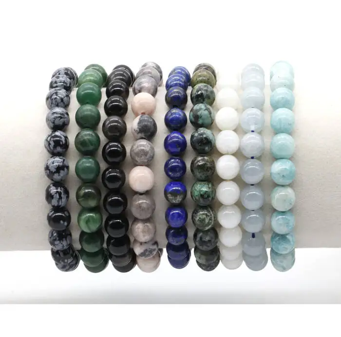 Wholesale Multi-Color Tiger Eye Beaded Elastic Bracelet 8mm Brown Green Blue Healing Gemstone Natural Bracelet Fashion Jewelry