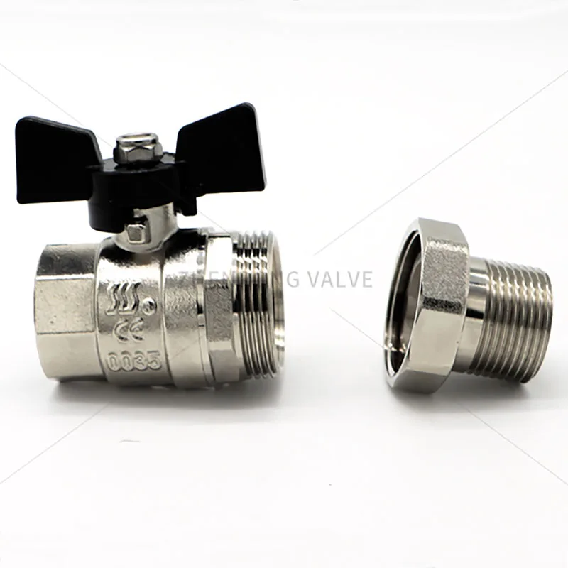 Brass Threaded Water Ball Valve DN15-DN25  Nickel Plated Brass Ball Valve for water