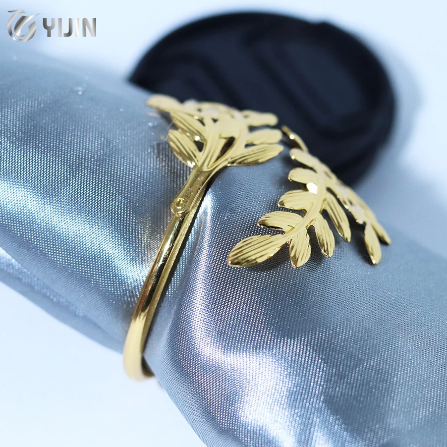 Hotel restaurant table decoration napkin buckle paddy gold wheat napkin ring for party wedding thanksgiving