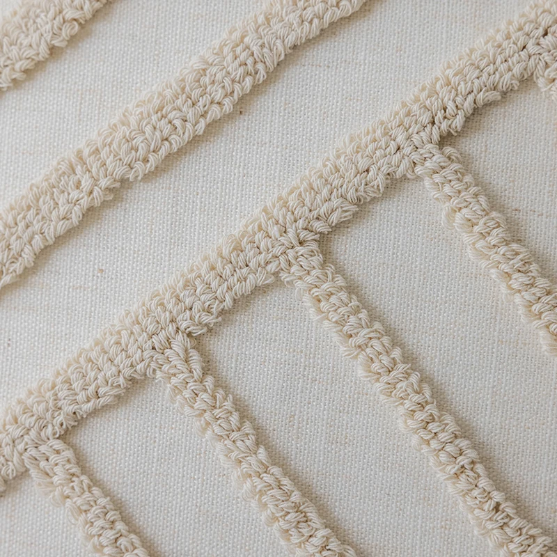 Innermor Boho Style Geometric Tufted throw pillow case Polyester and Cotton Fabric cushion cover Customized 18x18 inch