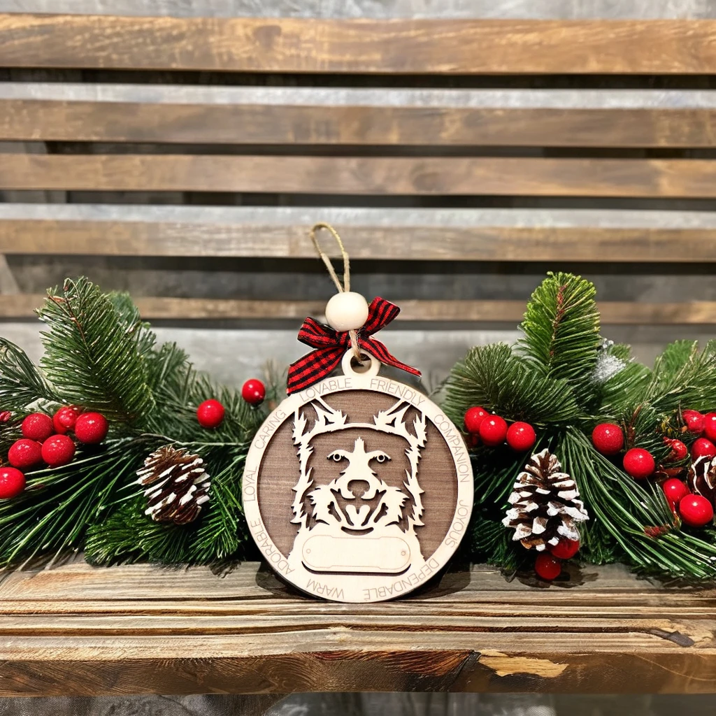 XCXCH1618 Borde Collie (Ears Up) with UV Printing Techniques for Graphics