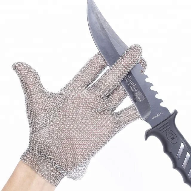 Knife Resistant Stainless Steel Wire Chain Mail Cooking Glove for Protect Hand for Butchery Use meat processor