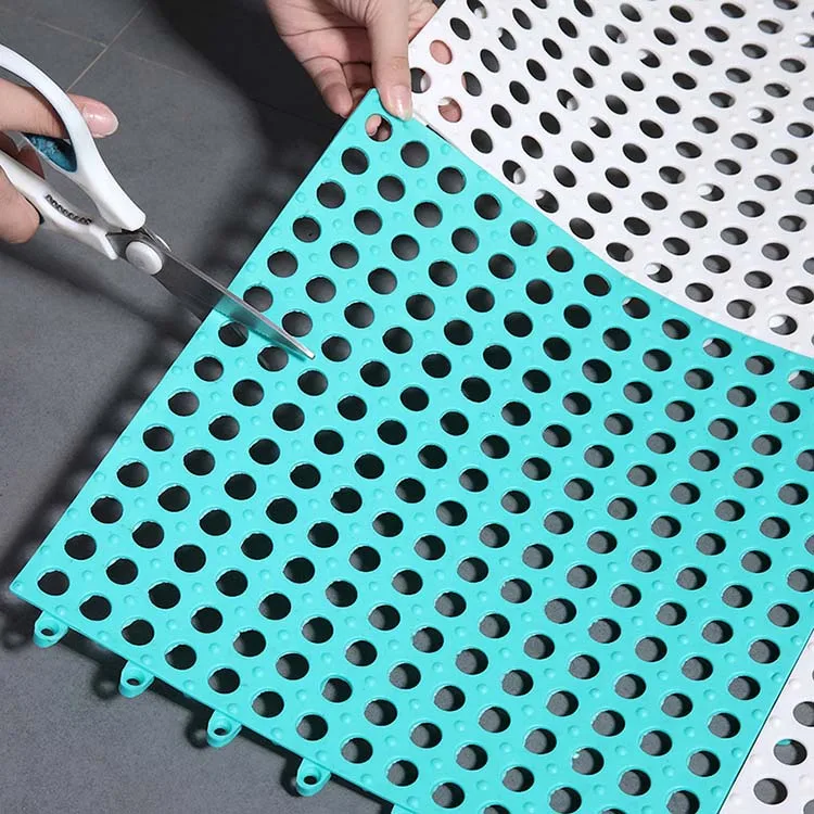 New Product Ideas 2024 Home Hotel Plastic Non Slip Drain Hole DIY Square TPE Floor Bathroom Rug Shower Massage Bath Mat