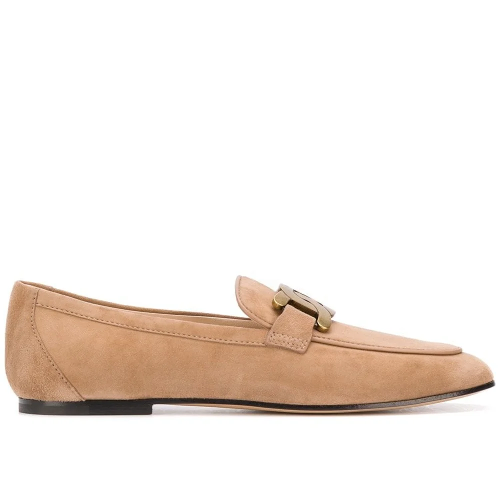 2022 Fashion Week Khaki Flats L oafers Shoes For Women Suede Loafers