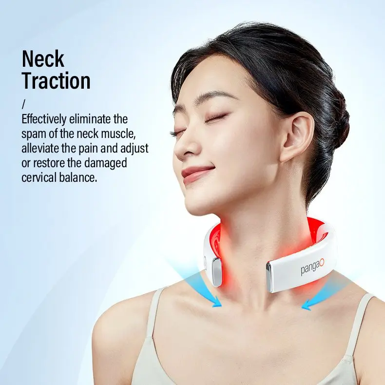 Intelligent electric smart wireless infrared heating red light therapy cervical pull traction relaxation neck massager