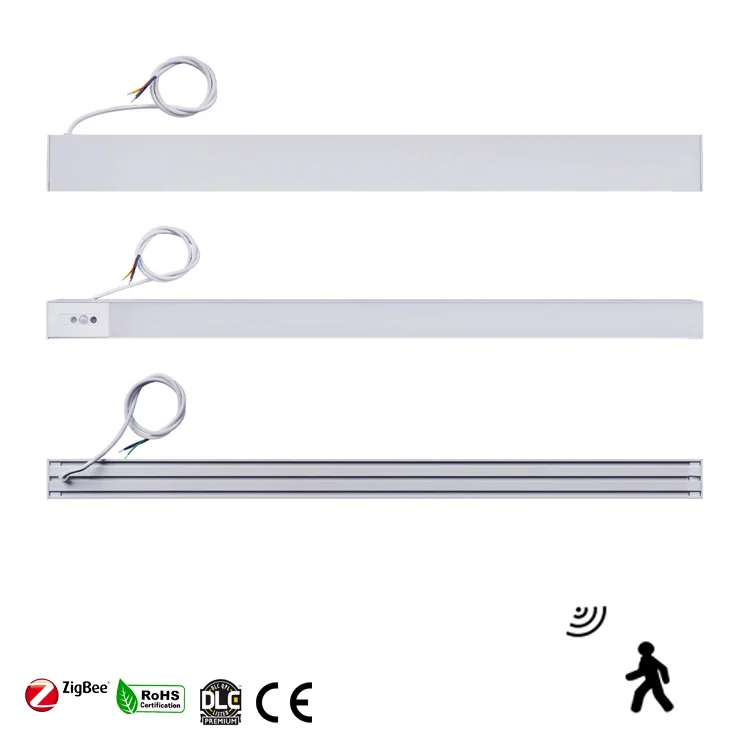 20W/36W/40W Motion Sensor Linear Light Supermarket Slim Dimming Fixture Warehouse Strip Suspended Linkable Led Linear Lights