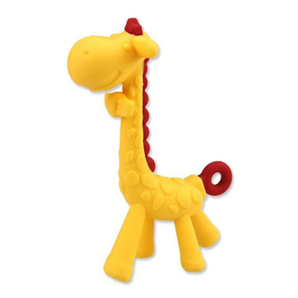 
Giraffe design BPA free food grade silicone newborn baby teether teething toy 