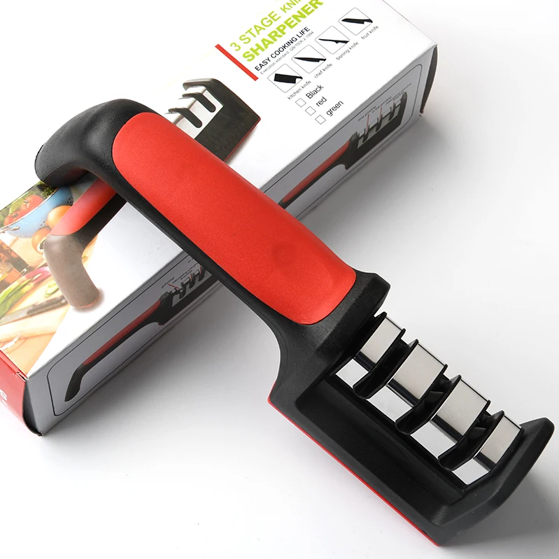 Factory Direct Sale 3 Stage Knives Sharpening Tools  Portable Kitchen Knife Accessories Sharpeners