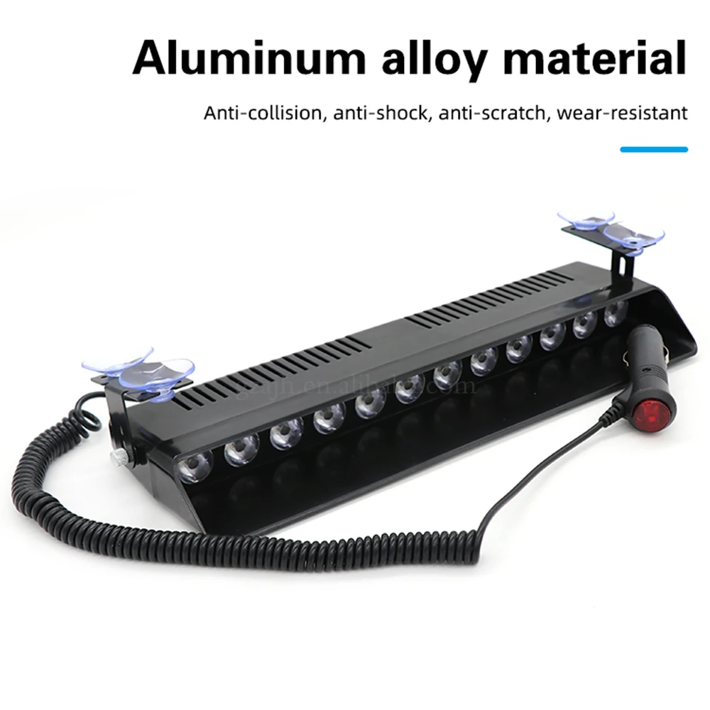 Others car light accessories High power 12v 12 LED strobe led car warning lights red blue car flashing light