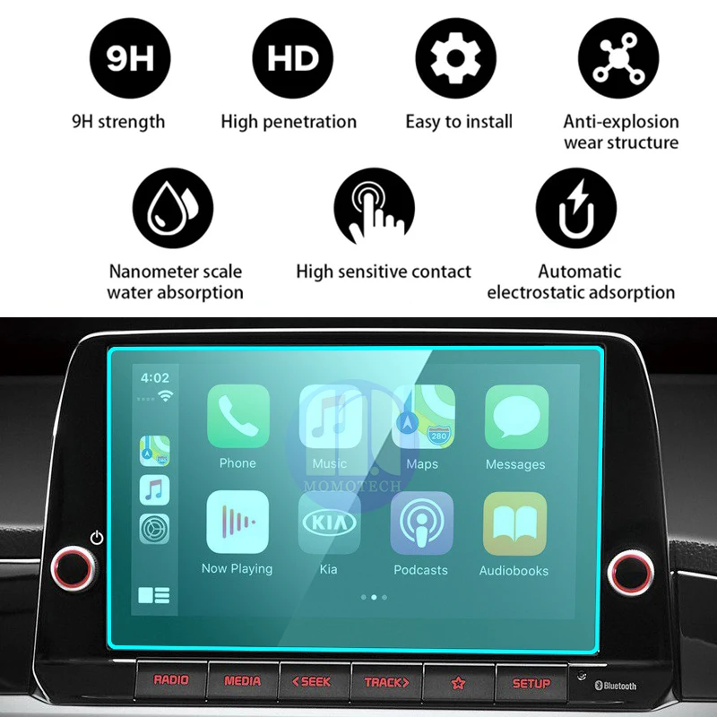 Car Navigation Screen Protector Tempered Glass for Kia Monrning Picanto Center Control GPS Monitor Protective Film