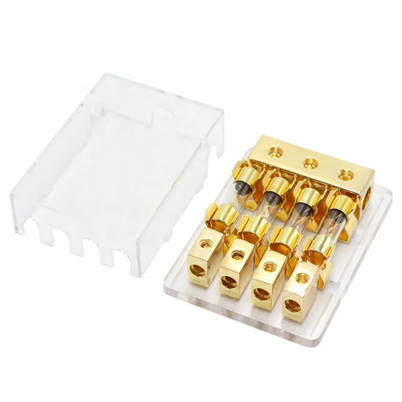 PSF-AGU20 4 way 4P 4 position 3x4GA IN 4x8GA OUT Plastic Distribution Box Car Audio AGU Fuse Holder
